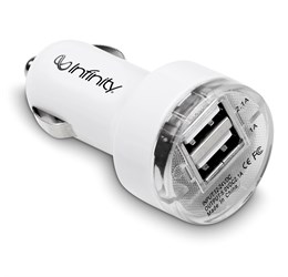 Voyage Dual Usb Car Charger - White - Image 2