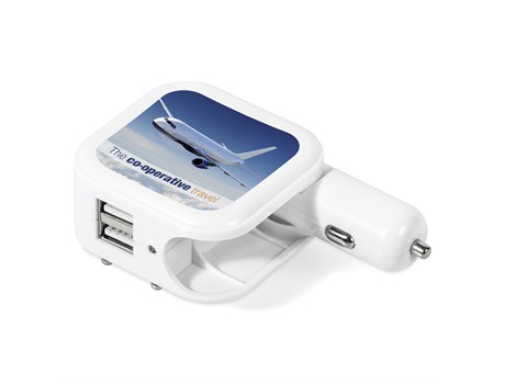 Electron Dual Usb Car & Wall Charger - White - Image 3